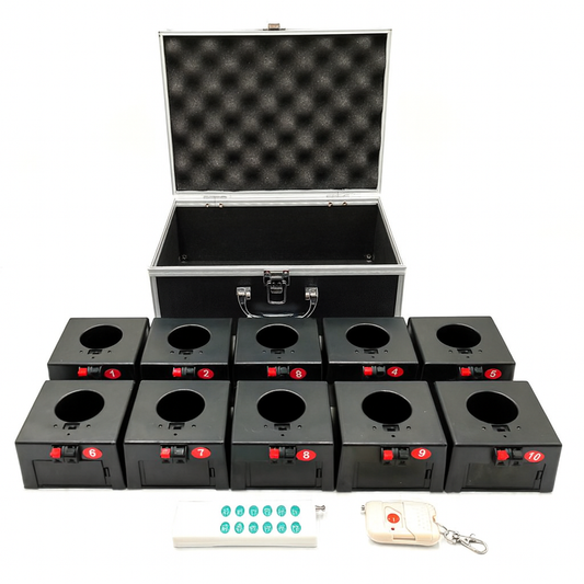 10 PCS Cold Fountain Sparkler Base Kit with Flight Case