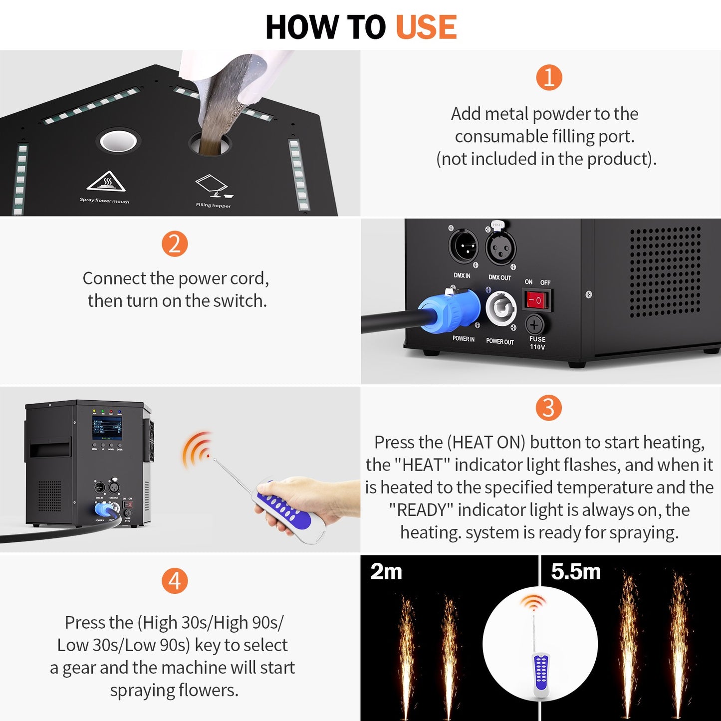 1200W RGB LED Cold Spark Machine