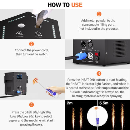 1200W RGB LED Cold Spark Machine