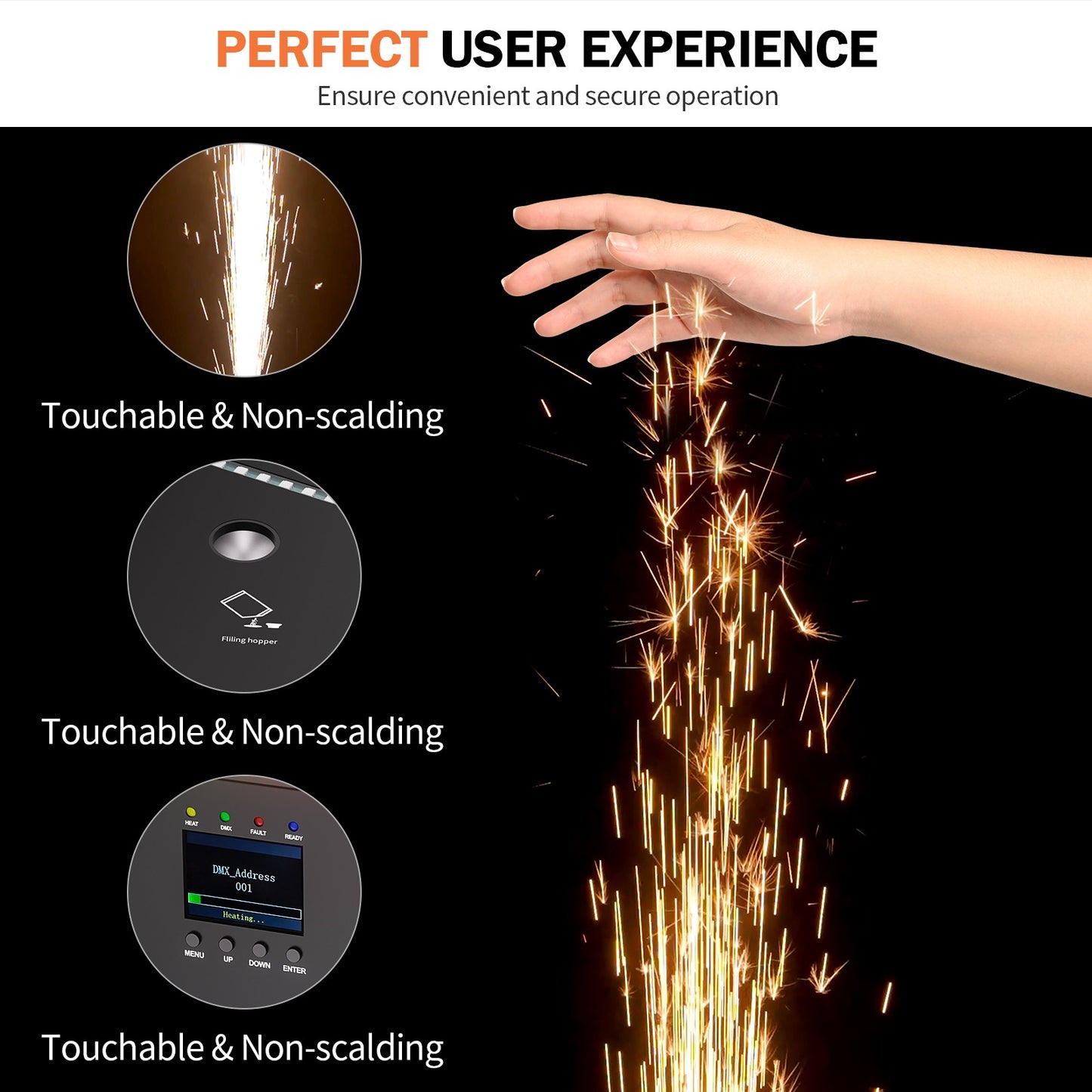 1200W RGB LED Cold Spark Machine