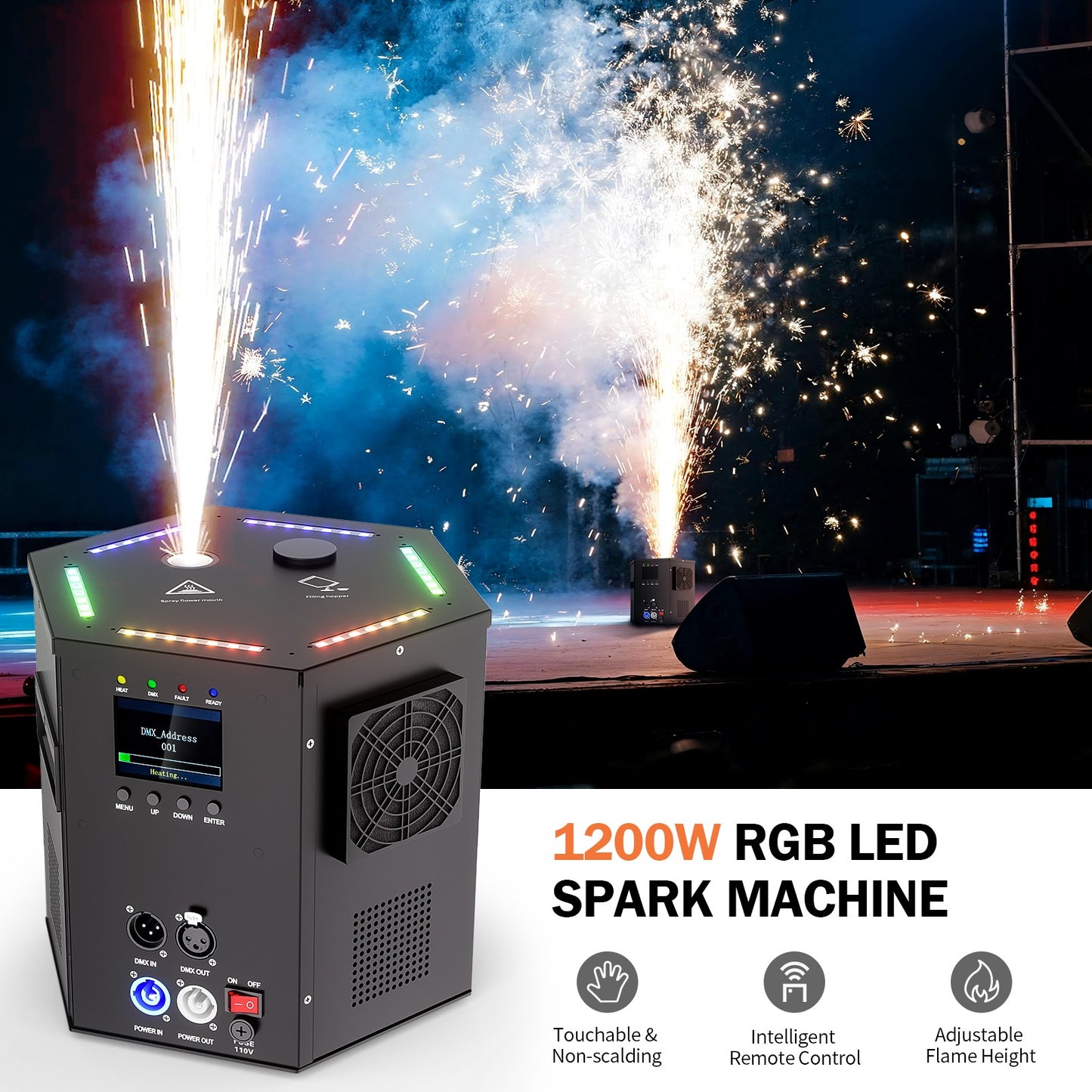 1200W RGB LED Cold Spark Machine