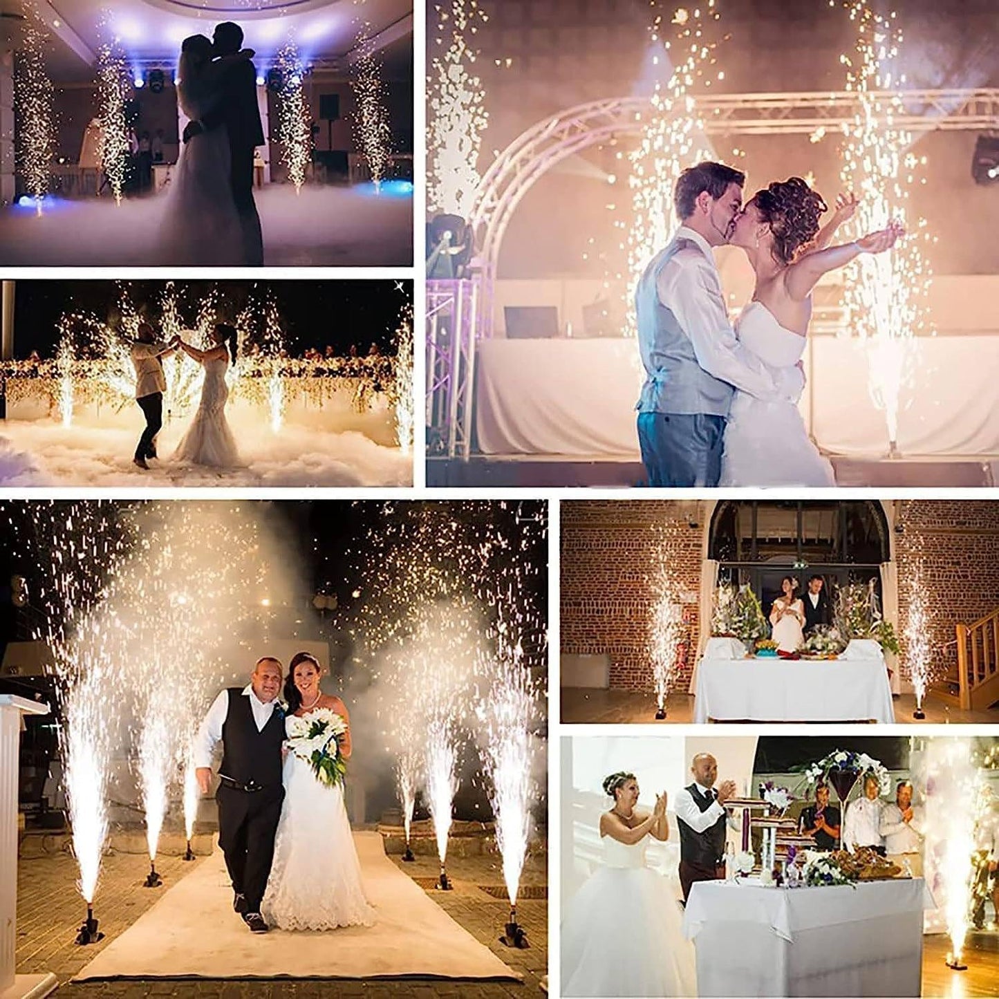 8 PCS Cold Fountain Sparkler Base Kit with Flight Case