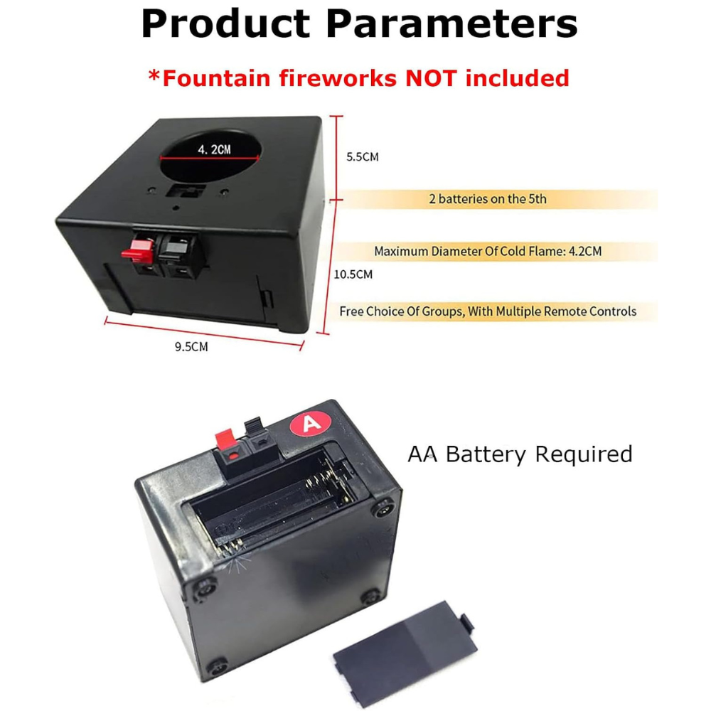 8 PCS Cold Fountain Sparkler Base Kit with Flight Case